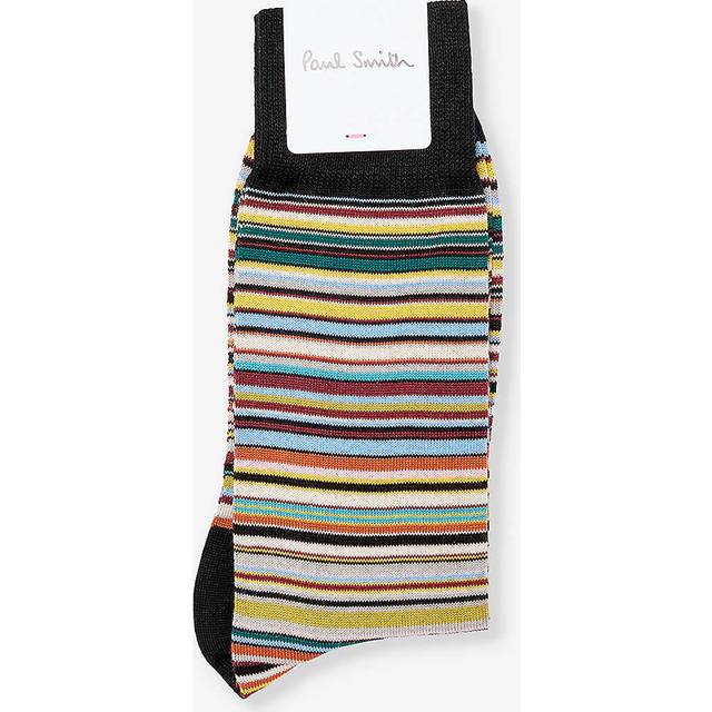 Paul Smith Mens Signature Stripe-pattern Cotton-blend Knitted Socks 1 Size - MULTICOLOUR