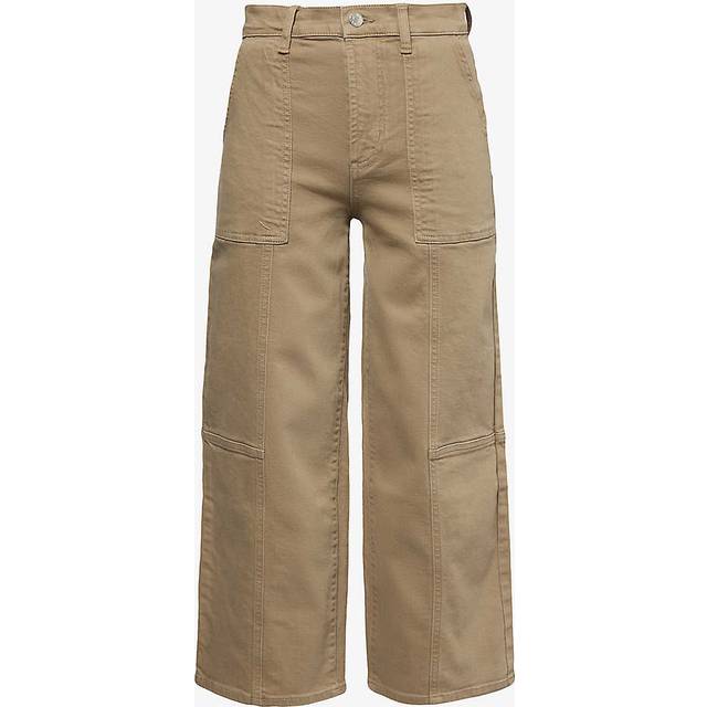 Rails Womens Washed Olive Getty Utility Contrast-stitch Straight-leg High-rise Stretch-denim Jeans 29 - WASHED OLIVE