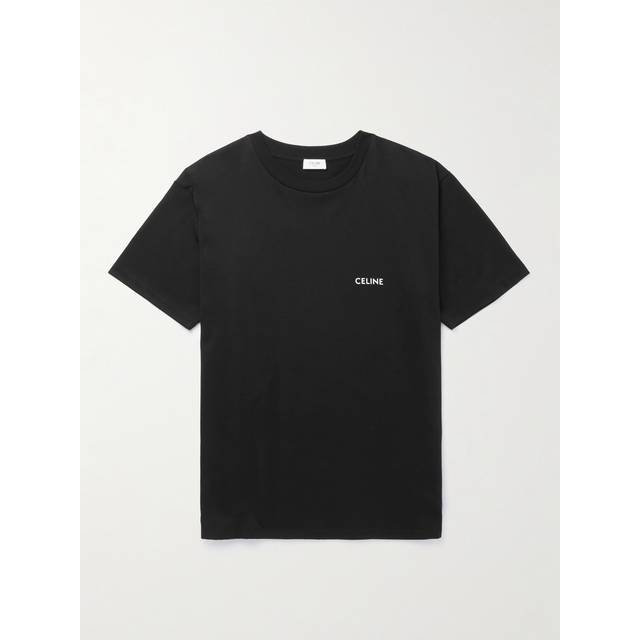 CELINE HOMME - Logo-Print Cotton-Jersey T-Shirt - Men - Black - S