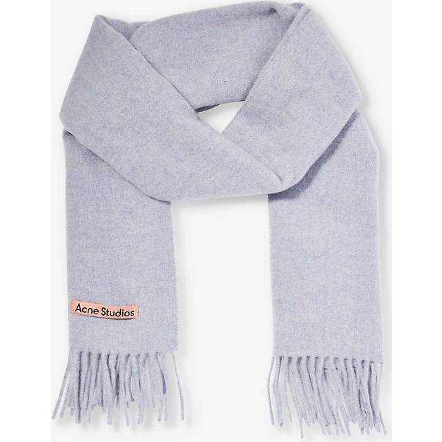 Acne Studios Womens Powder Blue Canada New Brand-patch Wool Scarf 1 Size - POWDER BLUE