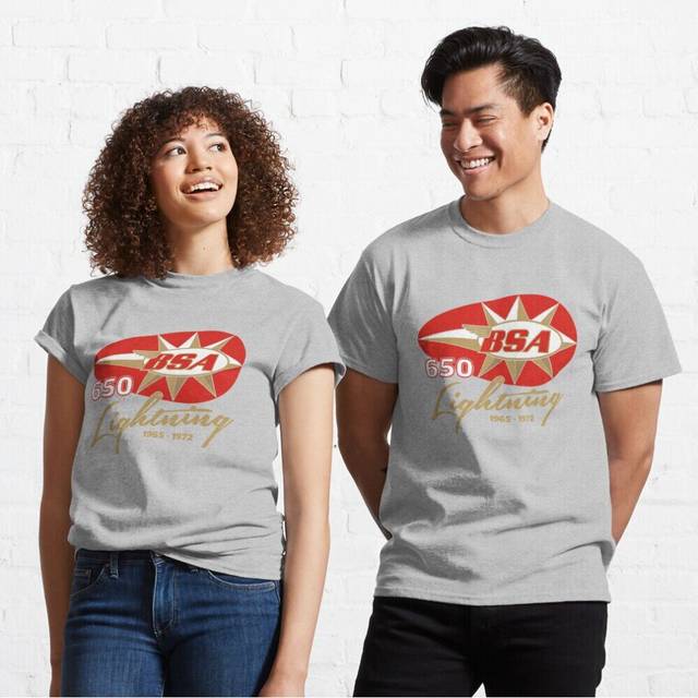 Mens Womens T-shirt BSA Lightning 650 motorcycle Youth Toddler Short Sleeve Tee Tops Boys
