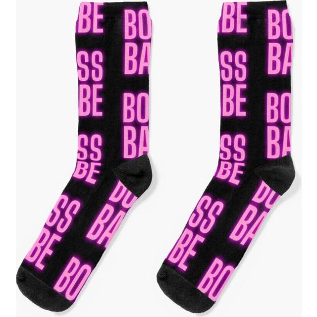 Dress Socks Boss Babe Novelty Fancy Crazy Pattern Crew Casual for Men Women