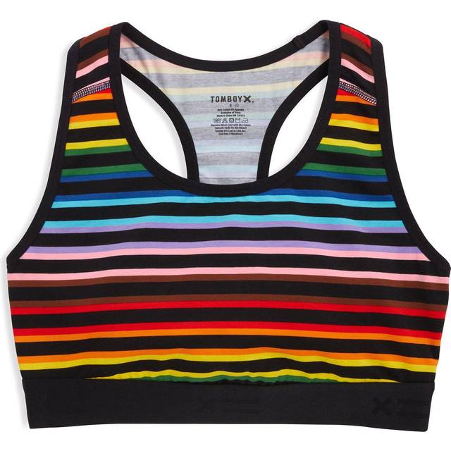 Racerback Soft Bra - Progress Pride Stripes - 3XS / Progress Pride Stripes