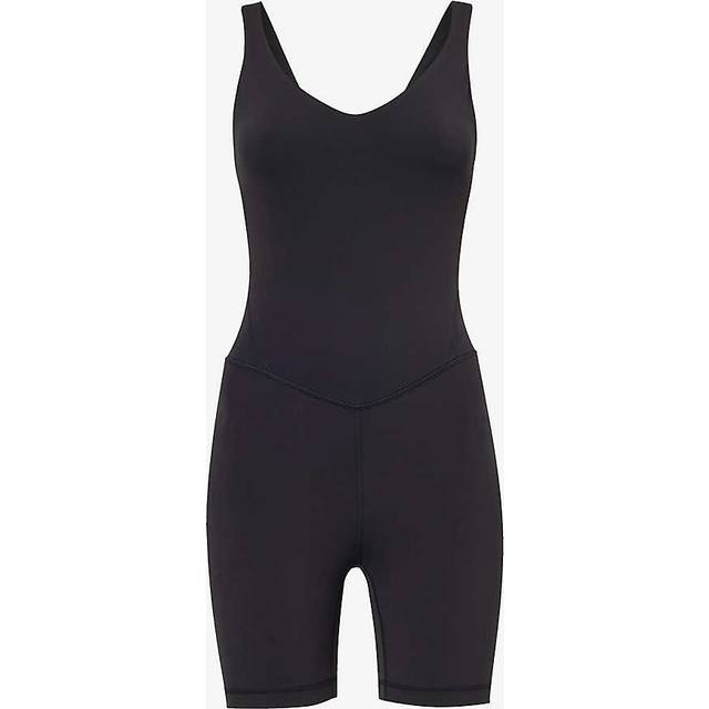 Lululemon Womens Black Align Scoop-neck Stretch-woven Jumpsuit 12 - BLACK