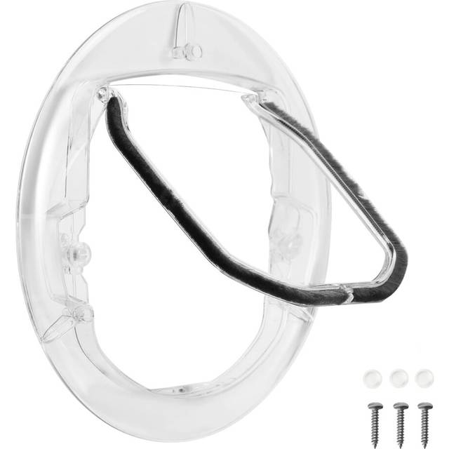 Pet Door Transparent 4-Way Locking for Cats & Small Dogs, Round Cat Flap with Door Liner Kit for Sliding Glass Door,