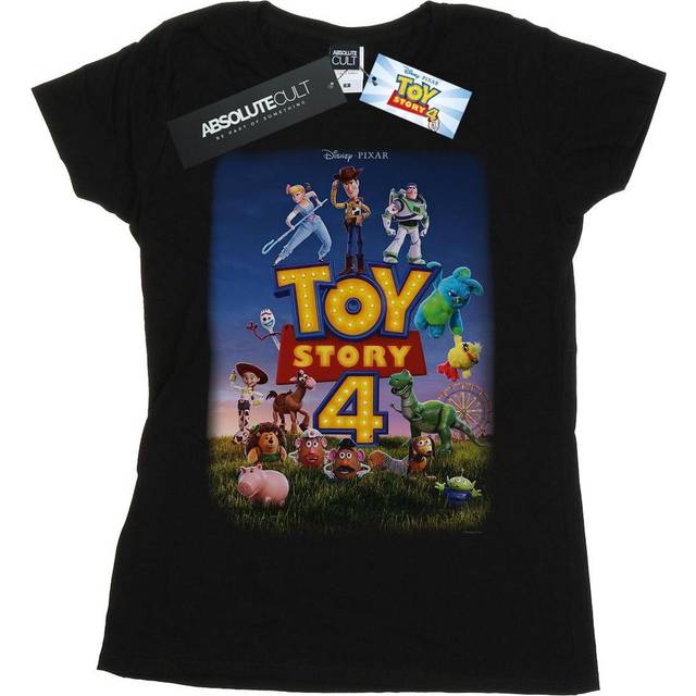 Toy Story 4 Poster Art Cotton T-Shirt - Black - XXL