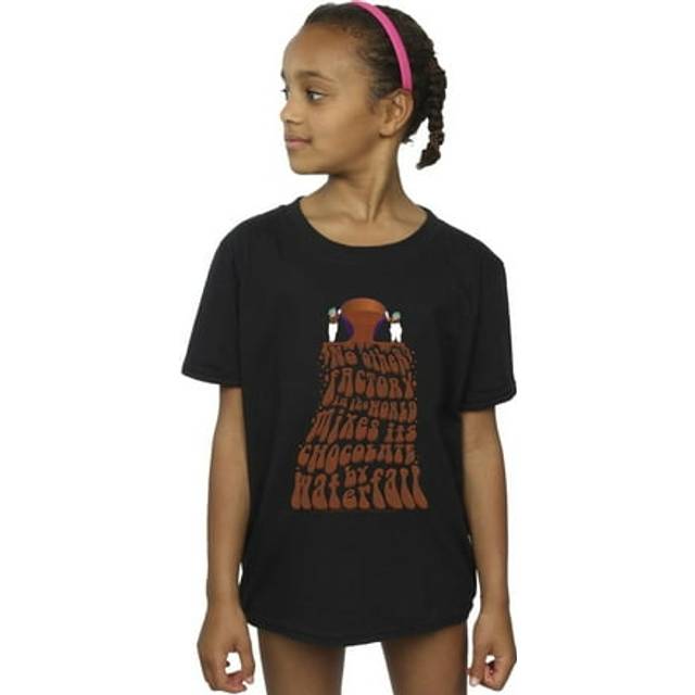 Chocolate Waterfall Cotton T-Shirt - Black - 5-6 Years