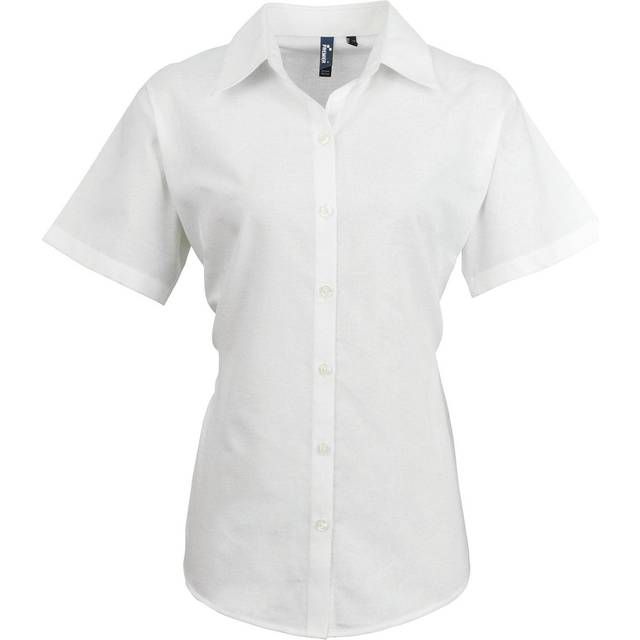 Premier womens/ladies signature pearlised oxford short-sleeved shirt pc7186