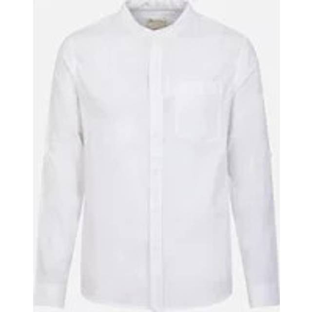 (3XL, White) Mountain Warehouse Mens Lowe Linen Blend Grandad Collar Shirt