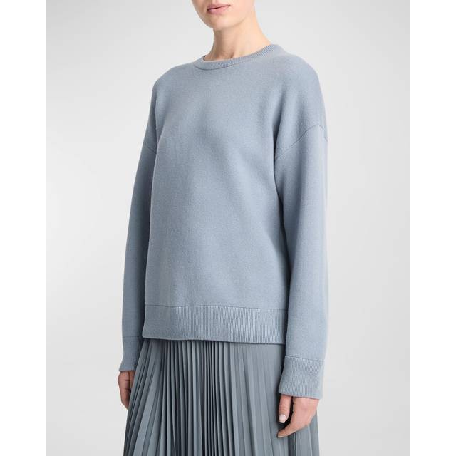 Vince Wool, cotton and cashmere-blend sweater - blue (UK 12)
