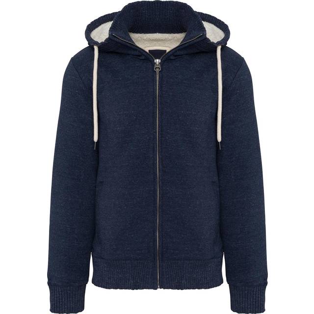 (XXL, Night Blue) Kariban Mens Vintage Heather Sherpa Lined Fleece Jacket