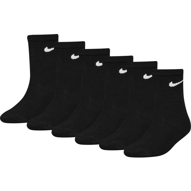 Nike Children 6 Pack Everyday Cushioned Sock - Black - Size 9.5-2.5