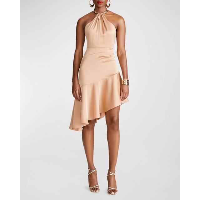 Halston Beverly Satin Fit & Flare Dress