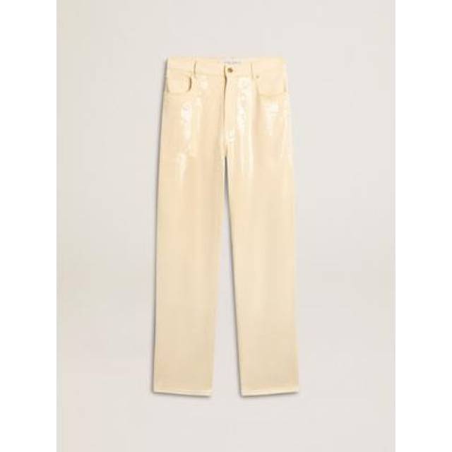 Golden Goose Wide Jeans With Sequins - Cream - 27