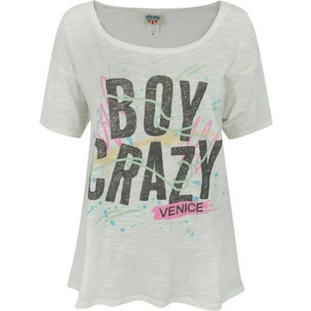 (XL, Cream) Junk Food Womens/Ladies Boy Crazy T-Shirt