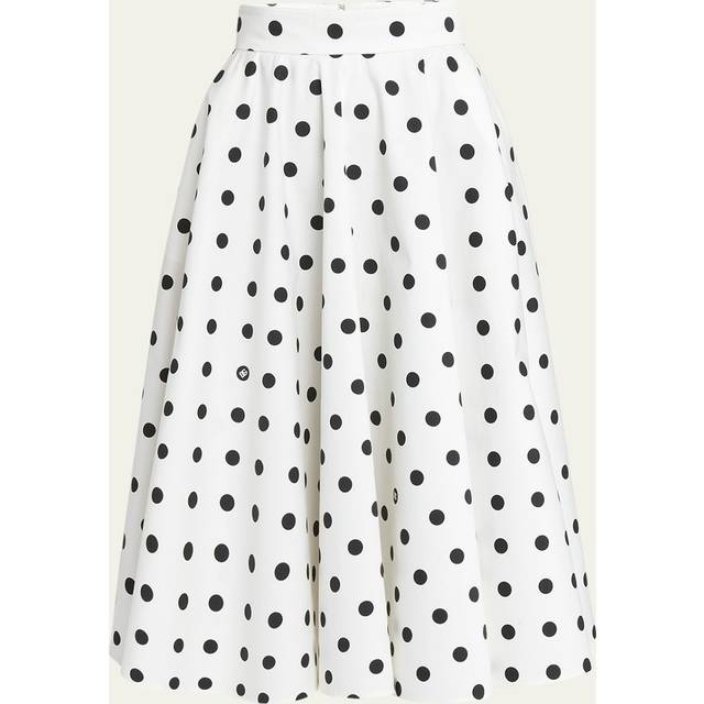 Polka-Dot Circle Midi Skirt - WHITE PRT - 44 IT (8 US)