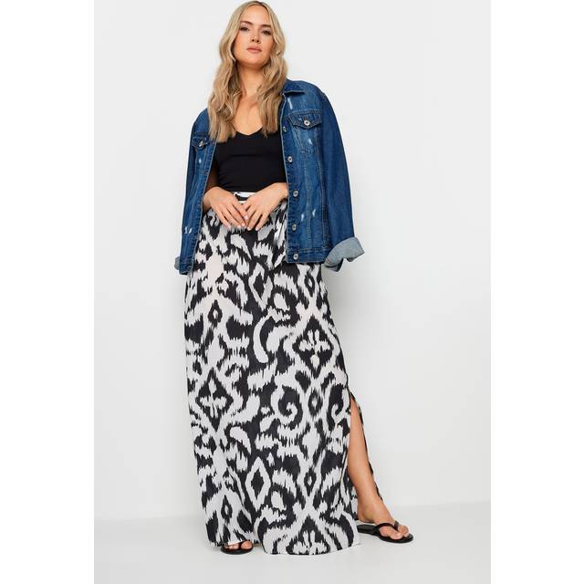 Lts Tall Black Abstract Print Maxi Skirt 24 Lts | Tall Women's Maxi Skirts