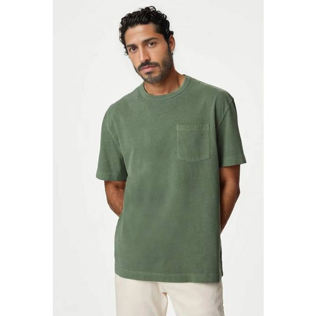 Marks & Spencer Mens Navy Palm Strappy Maxi Dress - Khaki Cotton - Size 3XL