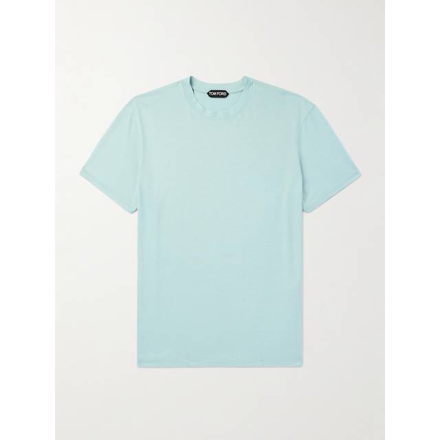 TOM FORD - Slim-Fit Lyocell and Cotton-Blend Jersey T-Shirt - Men - Blue - IT 60