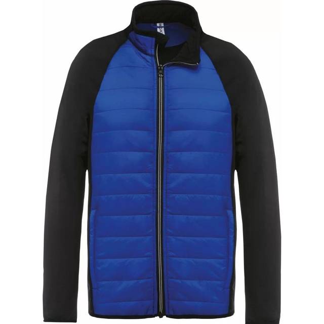 Dual Material Sports Padded Jacket - Blue - L