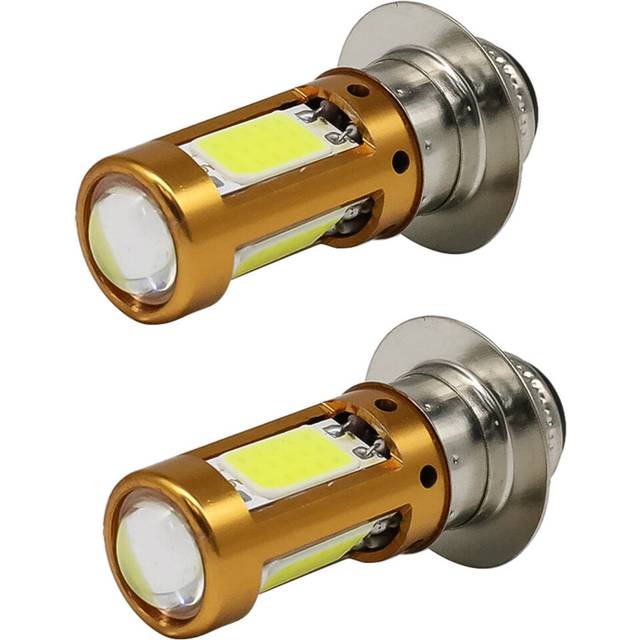 2X H6M PX15D P15D LED Motorcycle Headlights Hi-Lo Beam Bulb for Motorbike Scooter Moped Head Lamp White 1500Lm 12-30V