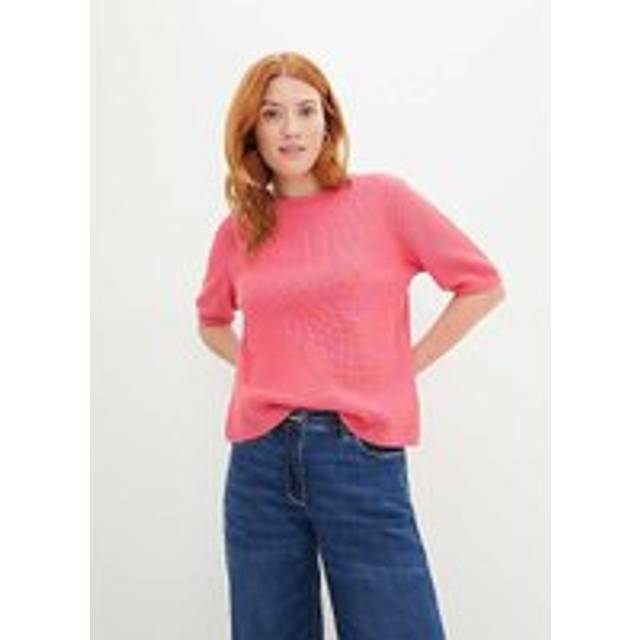 bonprix Breton Stripe T-Shirt - Hot Pink