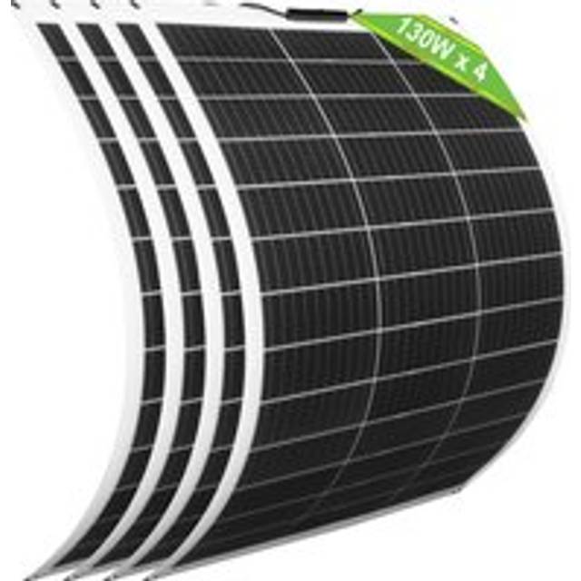 Eco-worthy - 520W 12V (4 pcs 130W) Flexible Solar Panel Monocrystalline,Waterproof Photovoltaic Module for rv Boat Caravans Roof Cabin and Non-flat