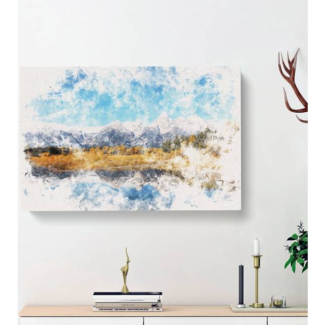 The Teton Mountain Range - Wrapped Canvas Graphic Art Print (40cm H x 60cm W x 3cm D)