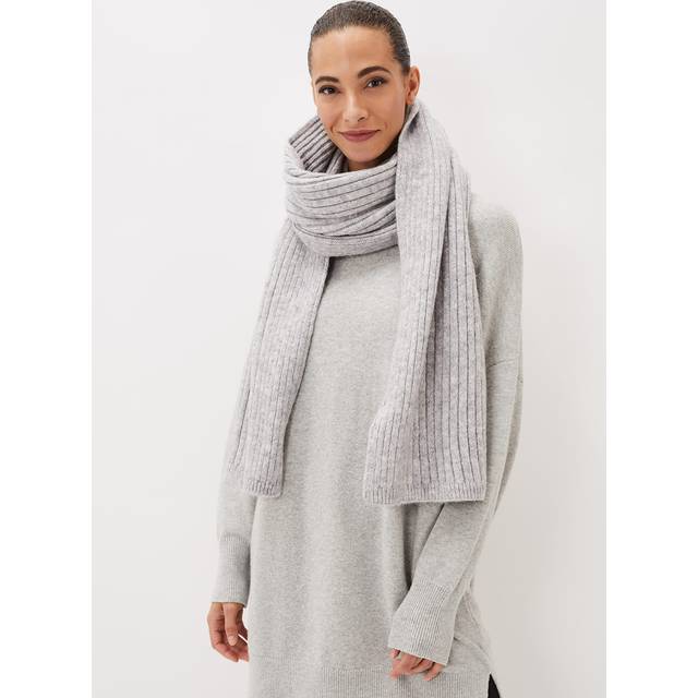 Phase Eight Women's Corinna Ribbed Scarf - Grey Marl - One Size