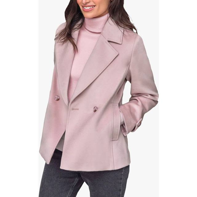 Pure Collection Short Wool Coat, Pale Pink
