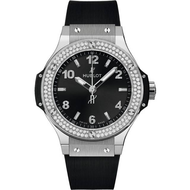 Hublot Stainless Steel and Diamond Big Bang Watch - Black - 38mm