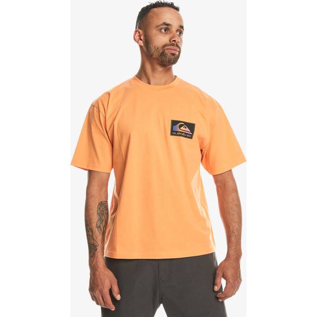 Men's Quiksilver Mens Back Splash Short Sleeve Cotton T-Shirt - Orange - Size: 40