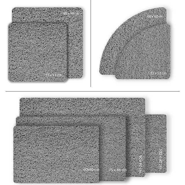 Nicoman Spaghetti Quadrant Corner Shower Mat 60cm - Grey