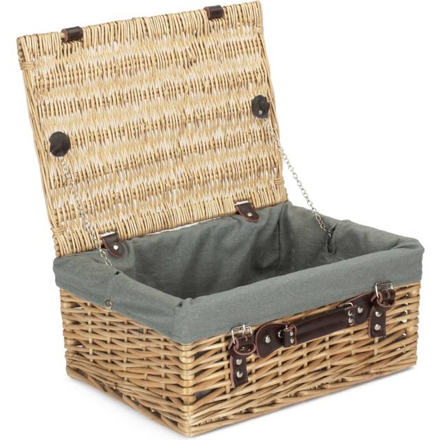 Wicker Buff Picnic Basket - Grey