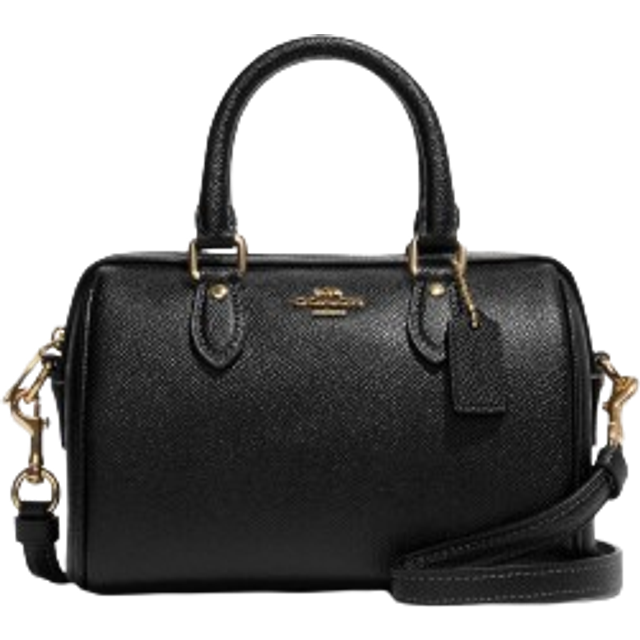 Coach Womens Mini Rowan Crossbody in Crossgrain Leather - Black - One Size