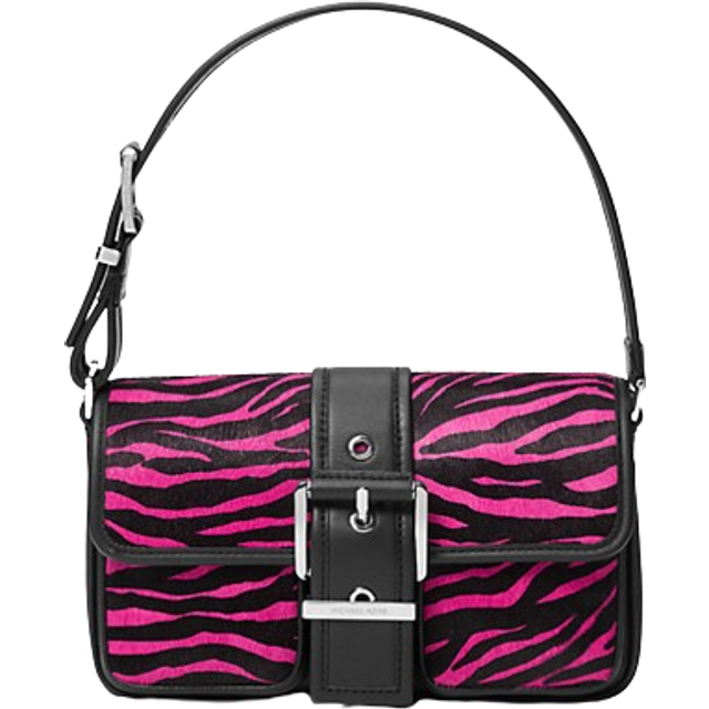MK Colby Medium Zebra Print Calf Hair Shoulder Bag - Pink - Michael Kors - ONE SIZE
