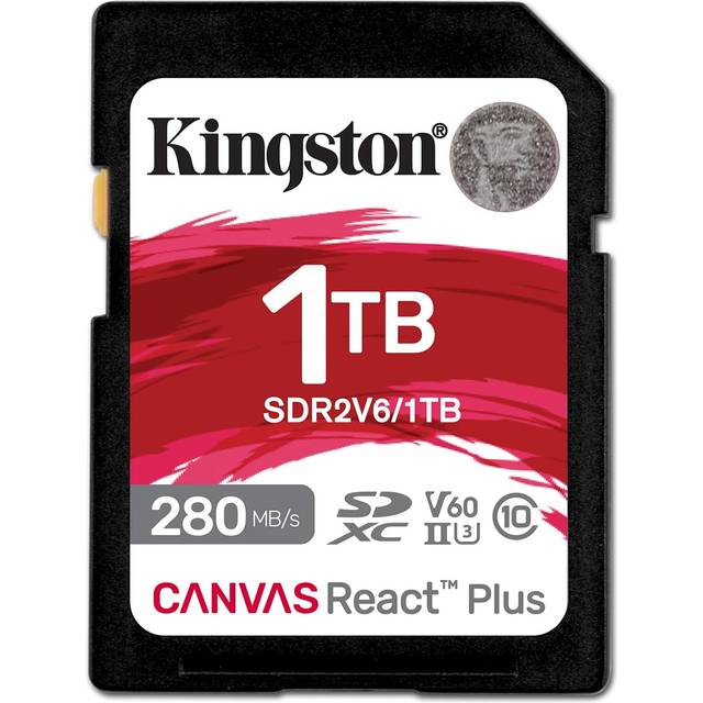Kingston Technology 1TB Canvas React Plus SDXC UHS-II 280R/150W U3 V60 for Full HD/4K