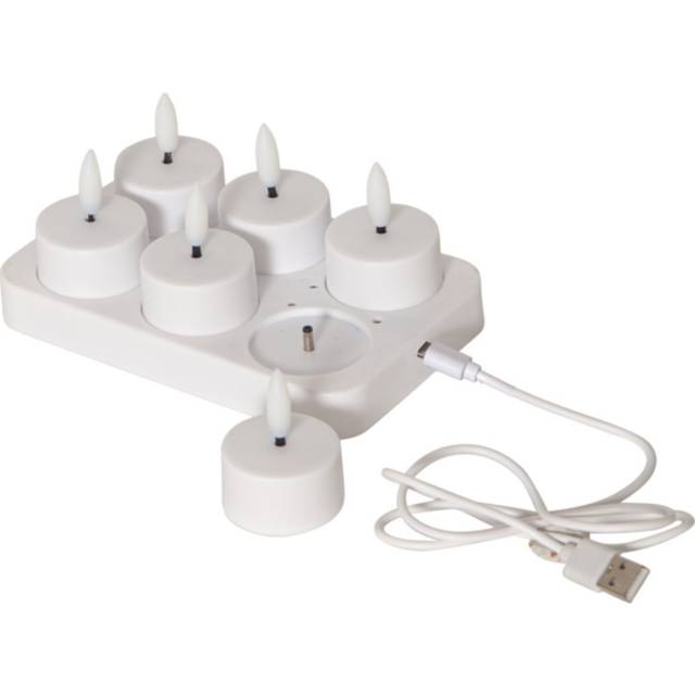 Star Trading - LED Värmeljus 6-pack Chargeme - 7cm - Vit