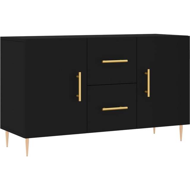 Skänk svart 100x36x60 cm konstruerat trä