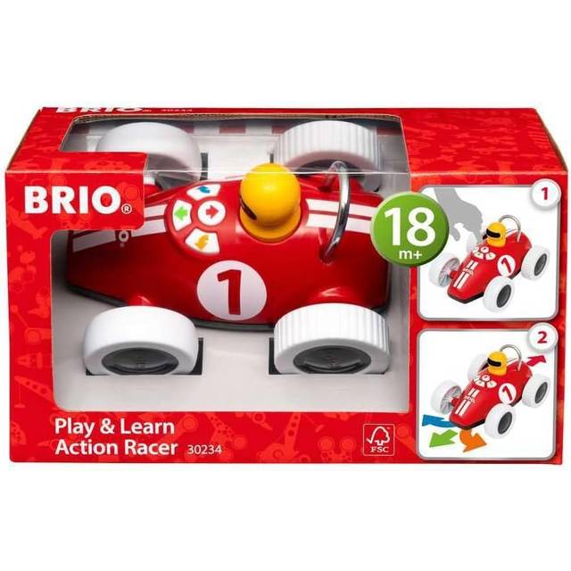 BRIO Play & Learn Play and Learn Racing Car Toddler Toys for Ages 18 Months Up