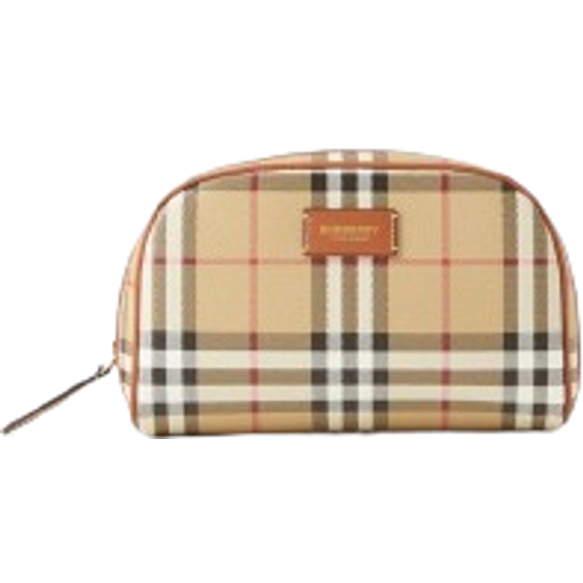Burberry Small Check Travel Pouch - Archive Beige - One Size