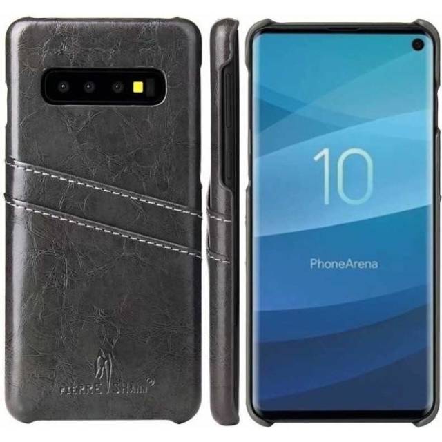 Samsung S10 Skal Korthållare Retro (SM-G973F) - Svart
