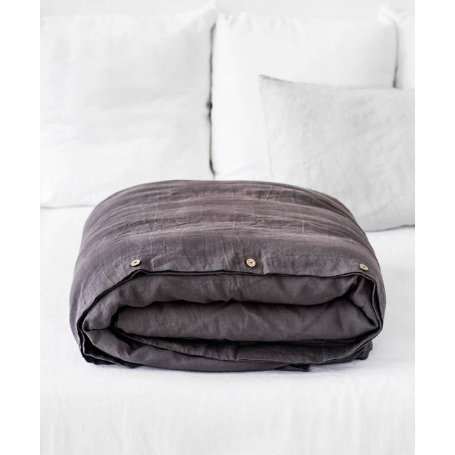 Charcoal gray linen duvet cover - EU / King (IKEA)