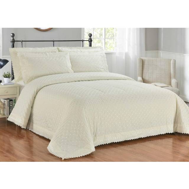 (Single, Ivory) Broderie Anglais Duvet Cover Set Bedding Set Quilt Cover Luxury