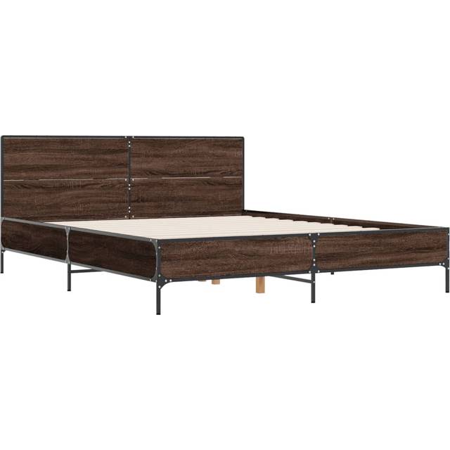 vidaXL Bed Frame without Mattress Brown Oak 120x190 cm Small Double