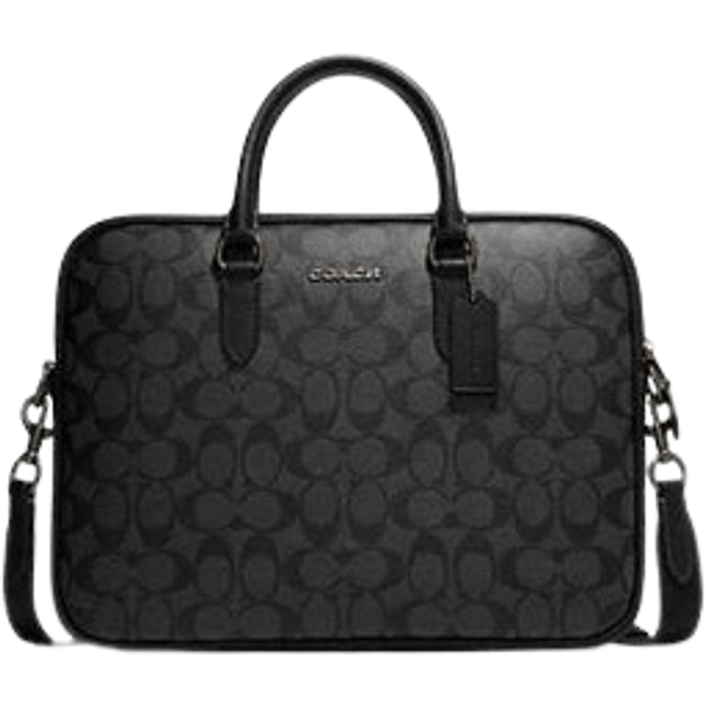Coach Mens Liam Compact Brief in Signature Bag - Black - One Size