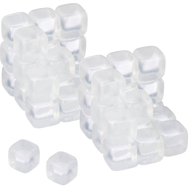 Relaxdays - Ice Cubes, Set of 36, Reusable, xxl Size, for Parties, Refreezable, Plastic, to Cool Down Drinks, Transparent