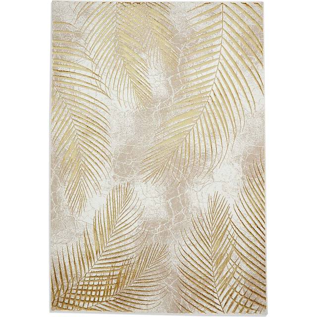 Creation Botanical Leaf Rug - Gold