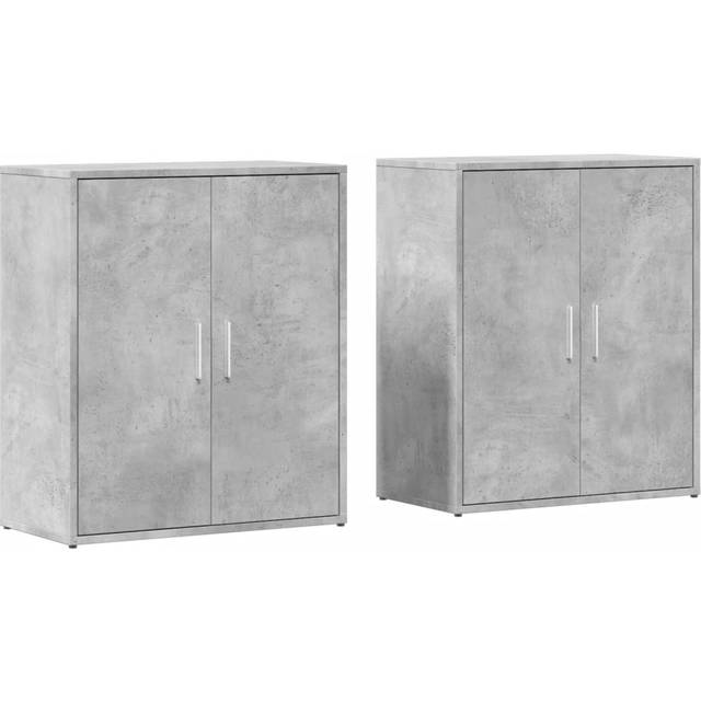 vidaXL Sideboards 2 pcs Concrete Grey 60x31x70 cm Engineered Wood
