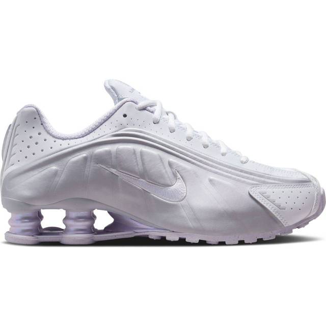 Nike shox r4 womens fashion trainers in white silver - 6 uk